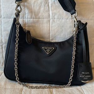 Black nylon crossbody bag